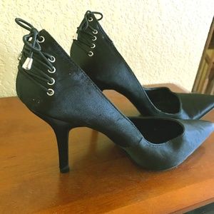 Spring Black Satin Pump
